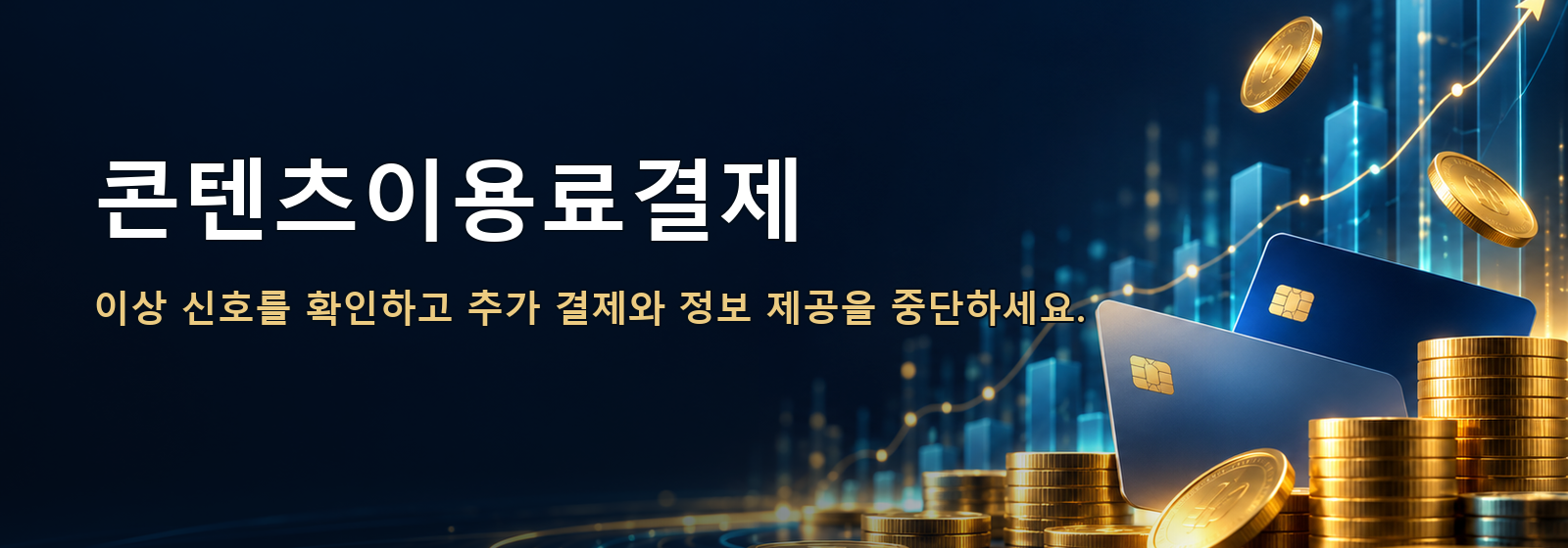콘텐츠이용료결제 · 이상 신호를 확인하고 추가 결제와 정보 제공을 중단하세요.